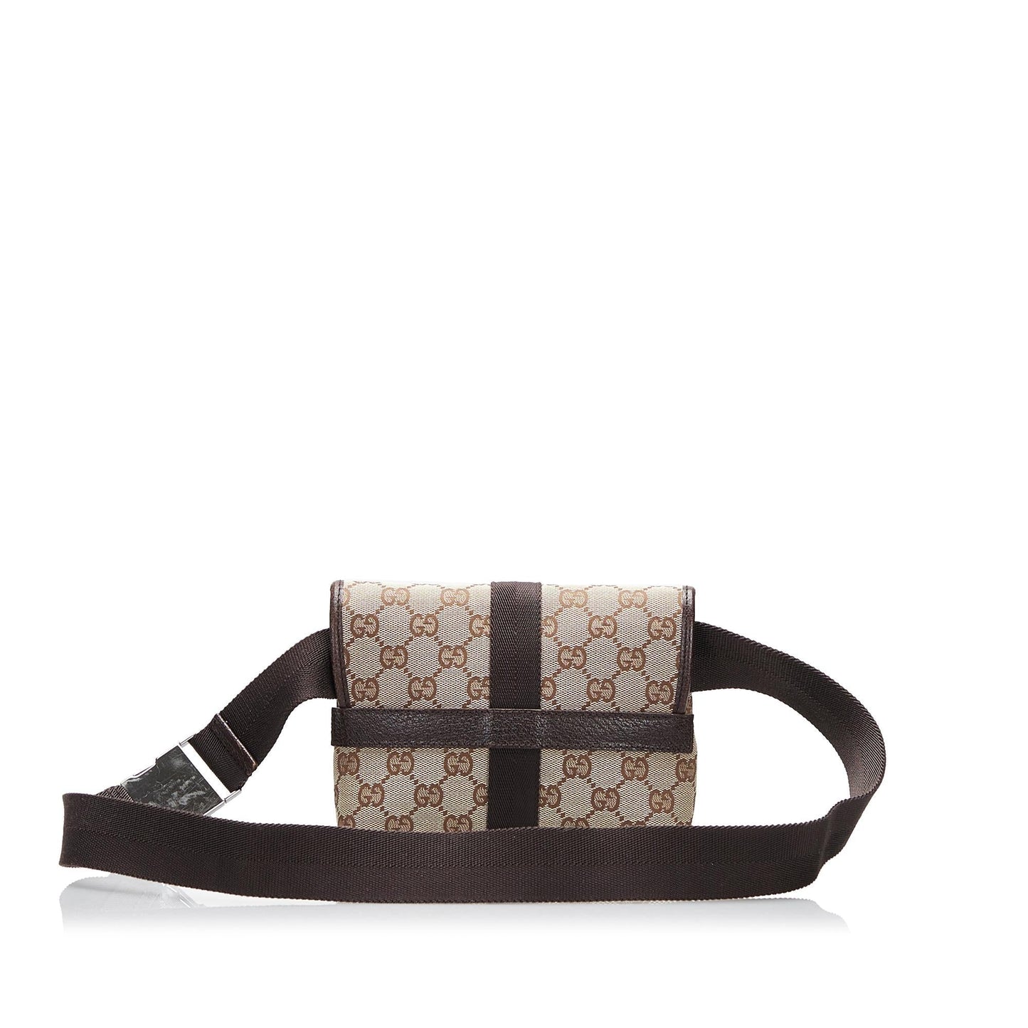 Gucci GG Belt SHG-UxavlD Canvas Calf Brown Accessory