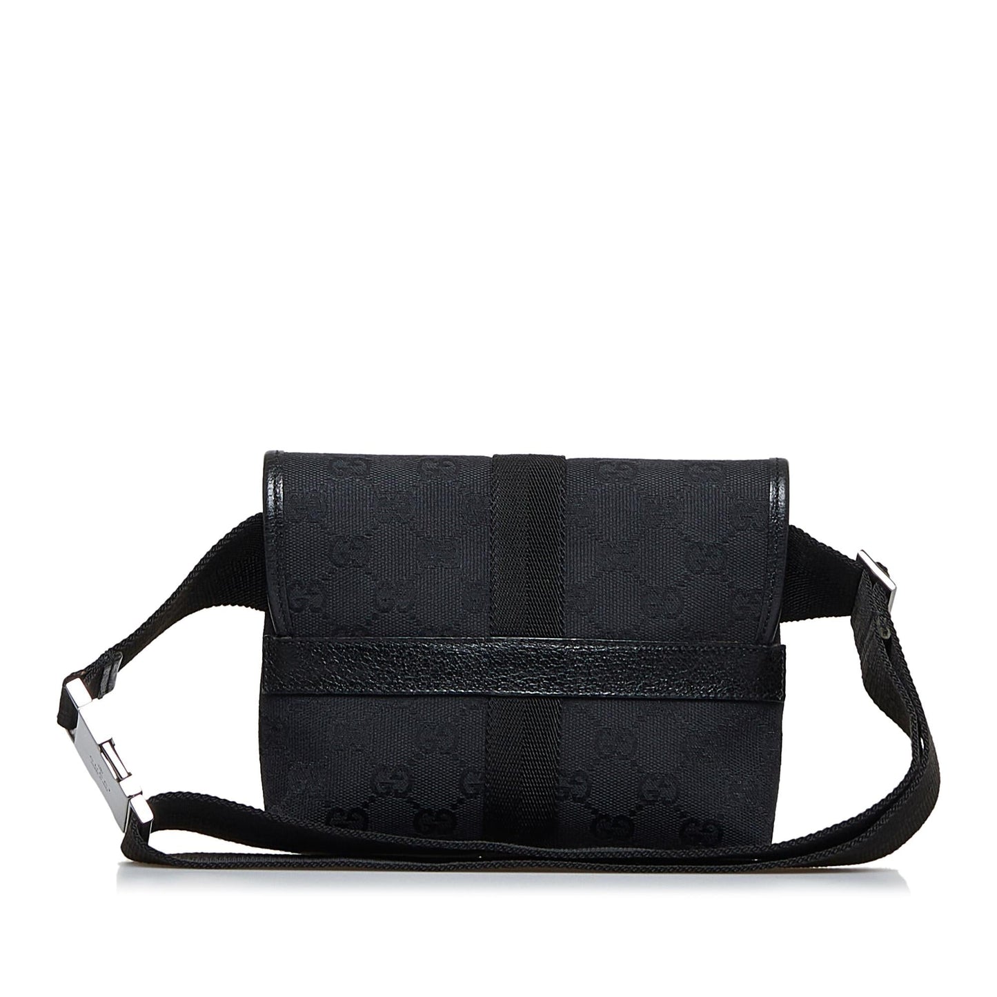 Gucci GG Belt SHG-bhHc1K Canvas Calf Black Accessory