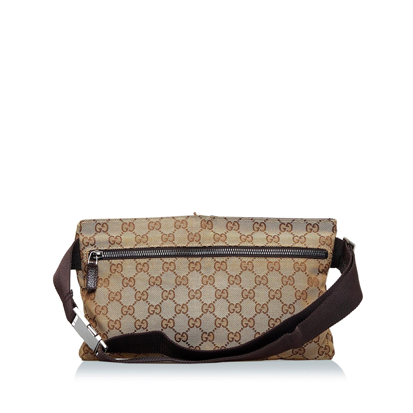 Gucci GG Belt SHG-UuReBi Canvas Calf Brown Accessory