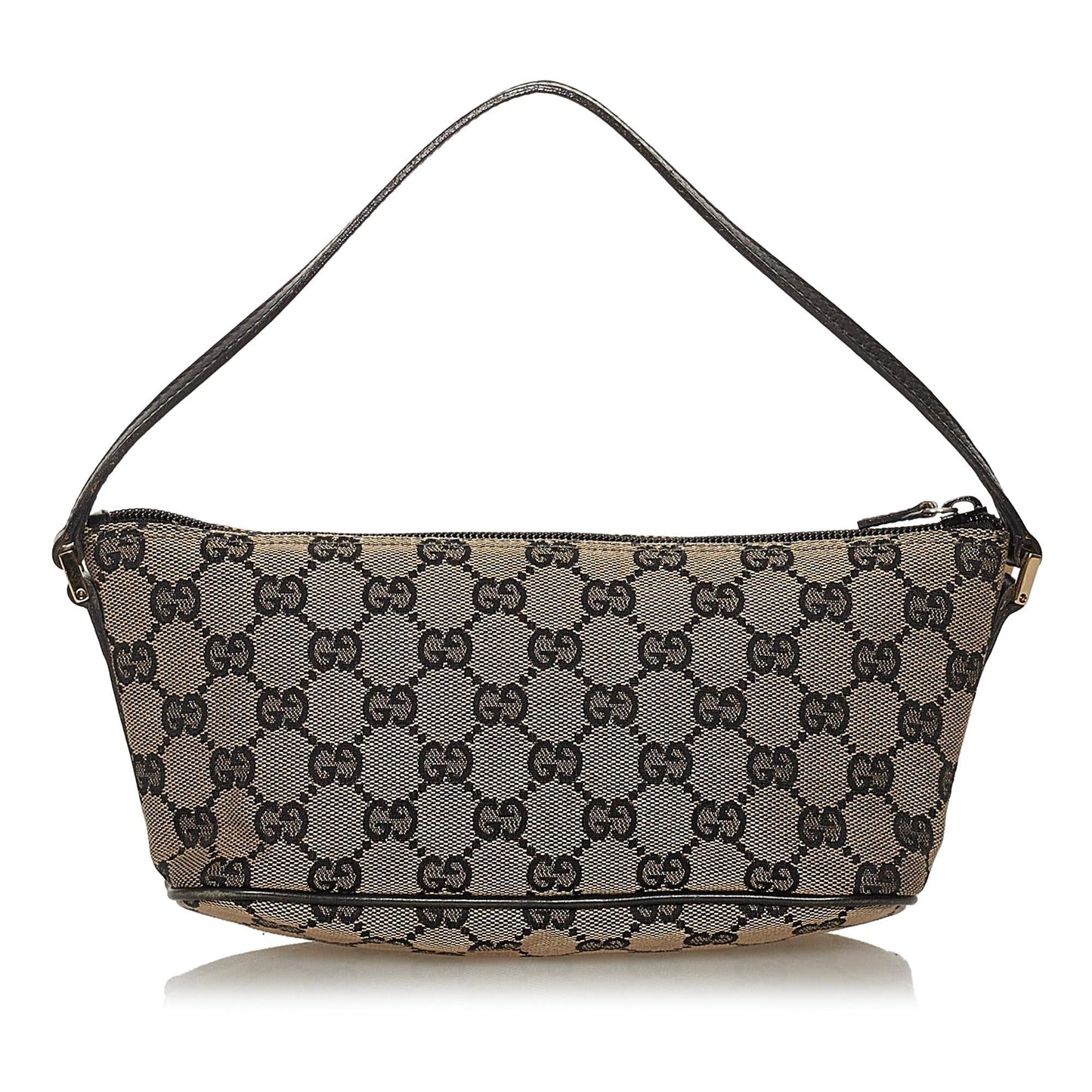 Gucci GG Boat Baguette SHG Canvas Blue Grey Handbag