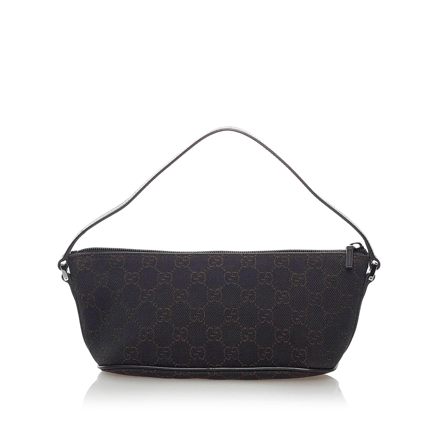 Gucci GG Boat Baguette SHG Canvas Brown Handbag 13