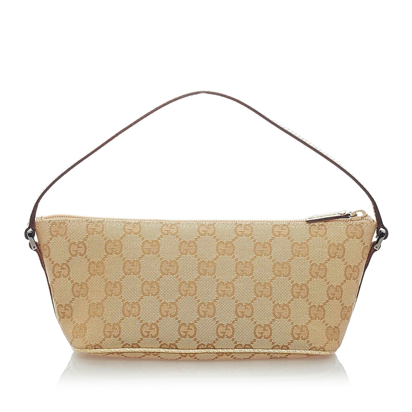 Gucci GG Boat Baguette SHG Canvas Brown Handbag 3