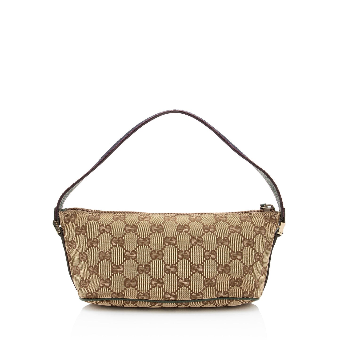 Gucci GG Classic Pochette SHF-QPrDNd Leather Canvas Nylon Beige Clutch Bag