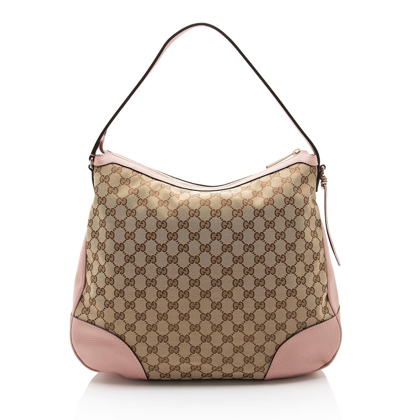 Gucci GG Bree SHF-4sIfHM Leather Canvas Beige Pink Shoulder Bag