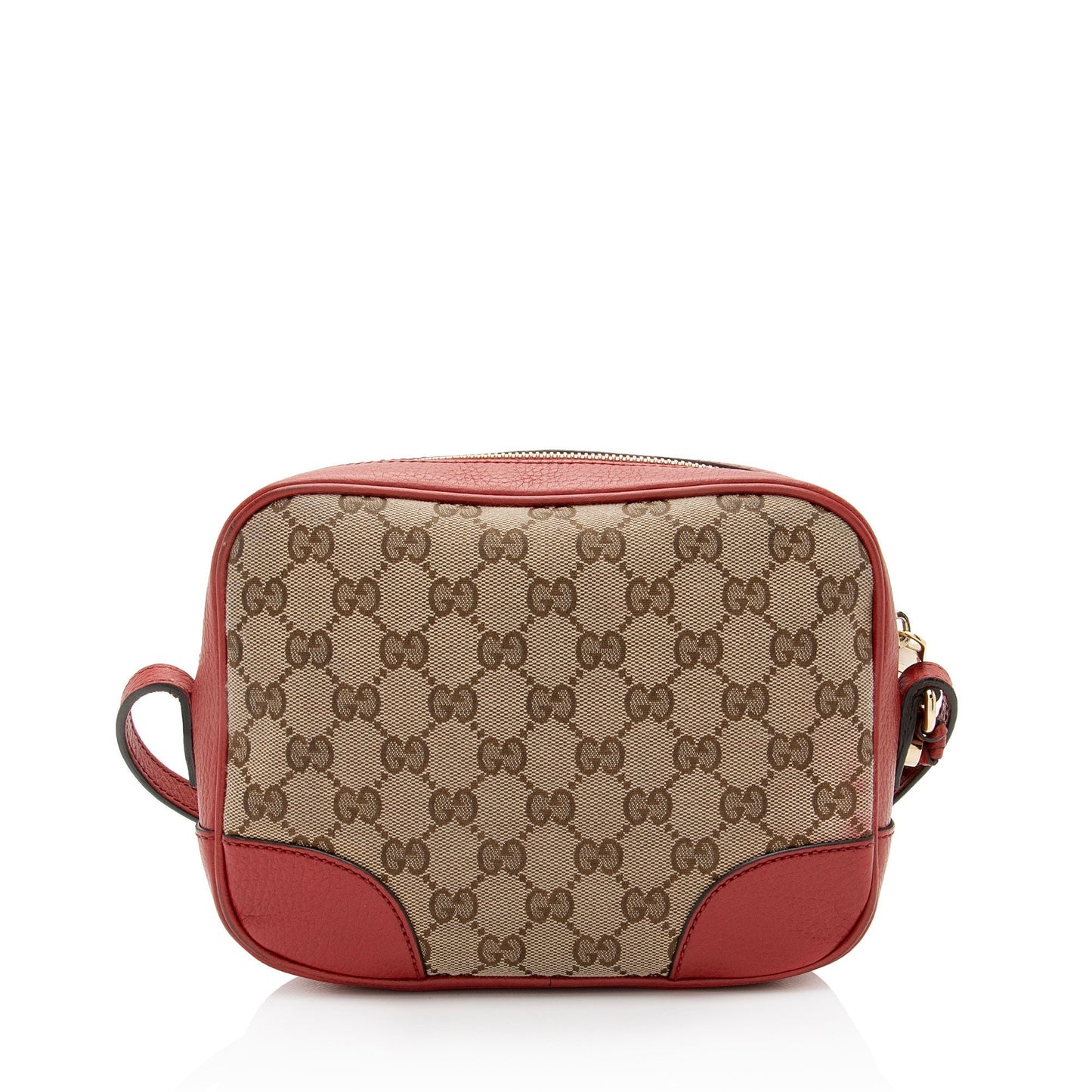 Gucci GG Bree Messenger SHF-VNxIcN Leather Canvas Beige Red Shoulder Bag