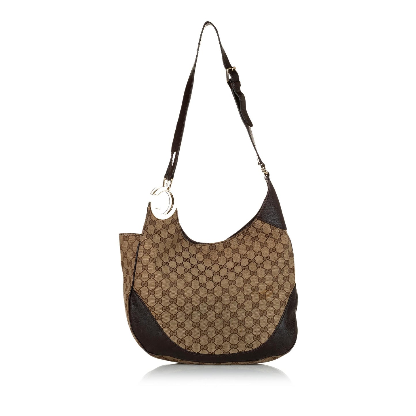 Gucci GG Charlotte SHG Canvas Calf Brown Crossbody Bag