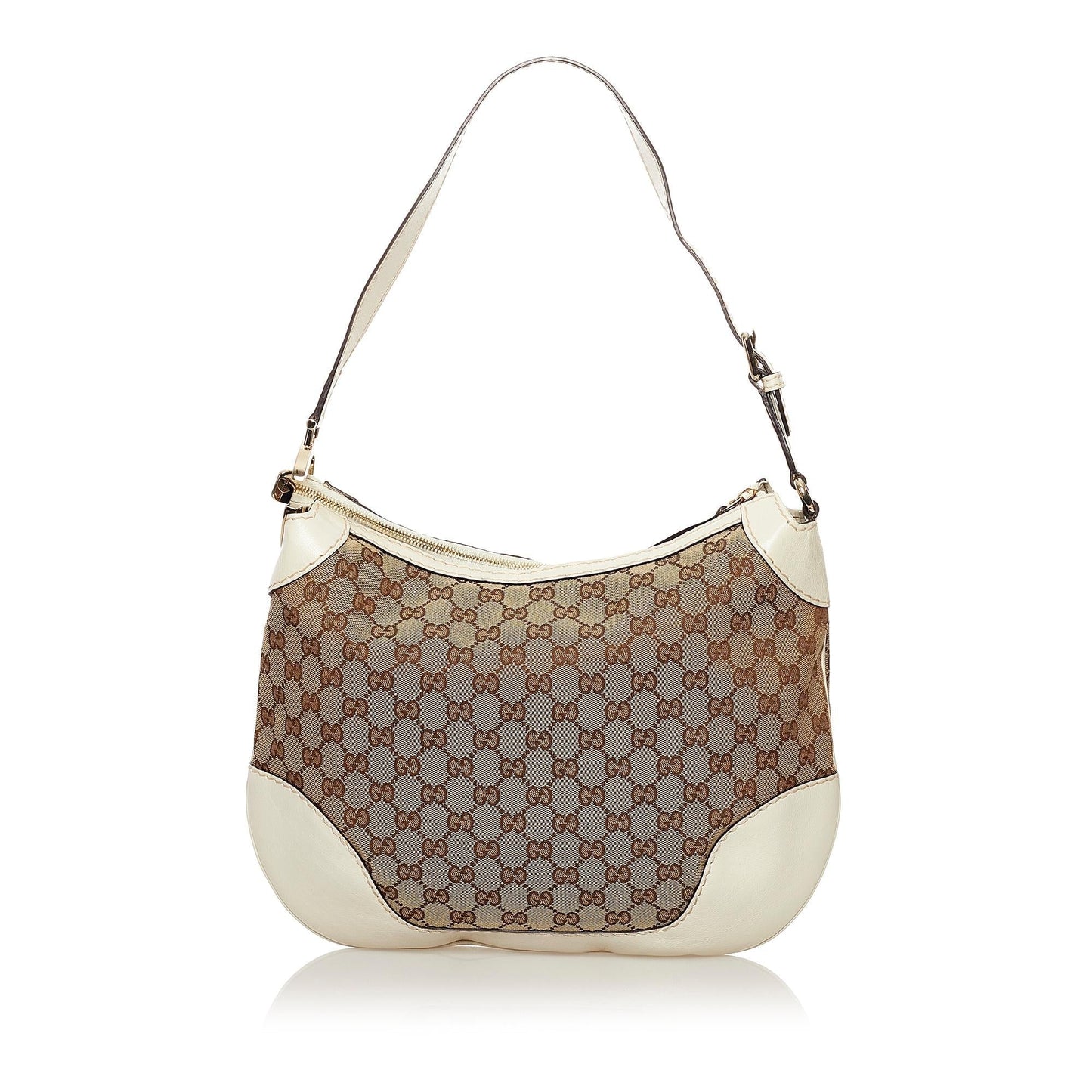 Gucci GG Charlotte SHG Canvas White Brown Shoulder Bag