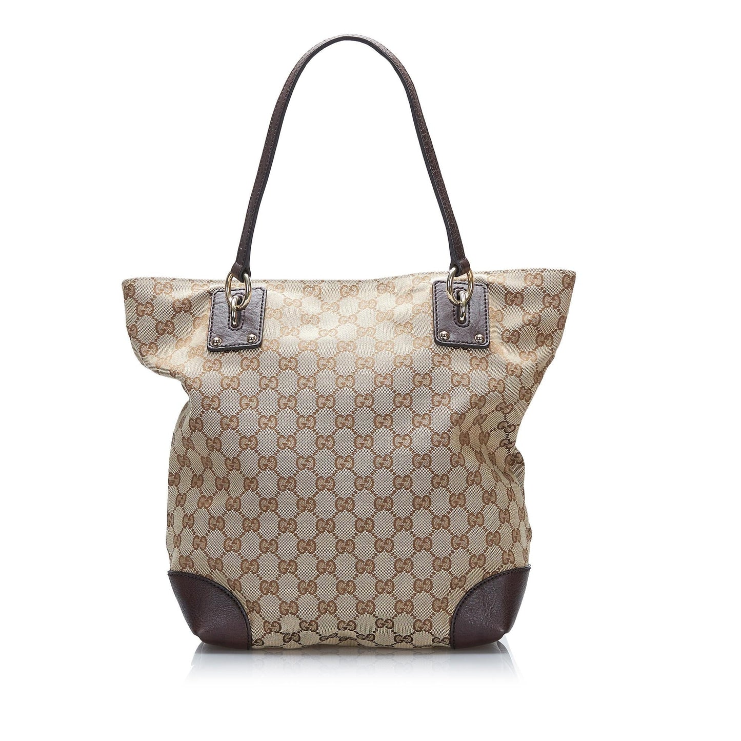 Gucci GG Charm SHG-cHdxim Canvas Brown Tote Bag