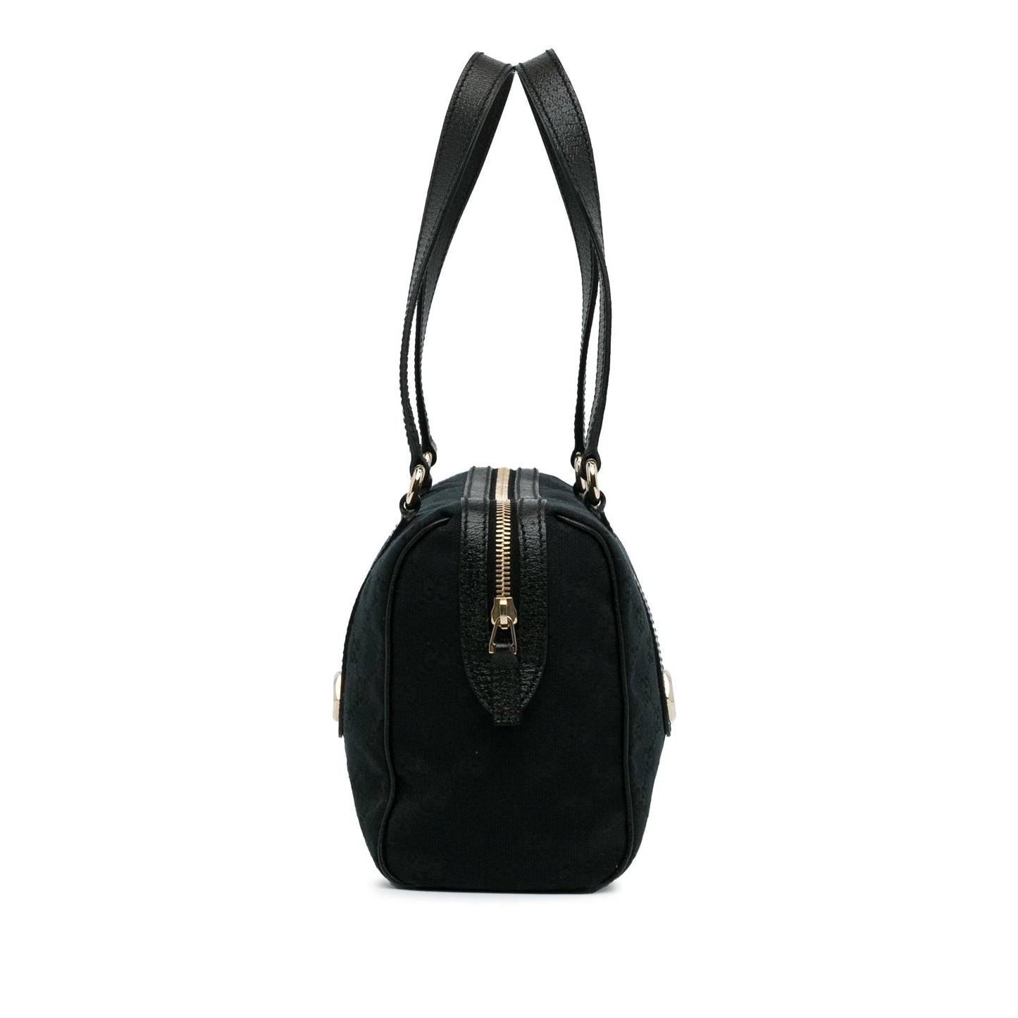 Gucci GG Charmy SHG-8O8KhM Canvas Calf Black Satchel Bag