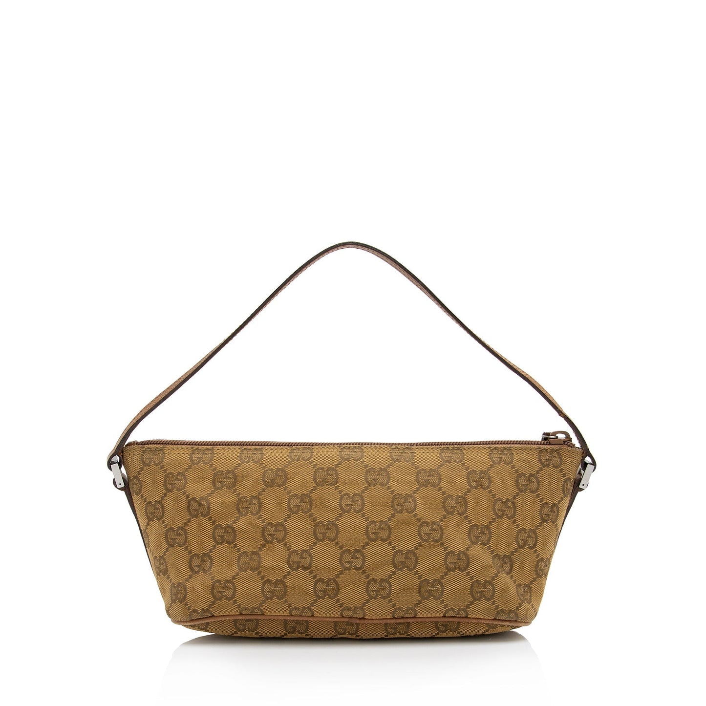 Gucci GG Classic Pochette SHF-3v5l8V Leather Canvas Brown Beige Clutch Bag