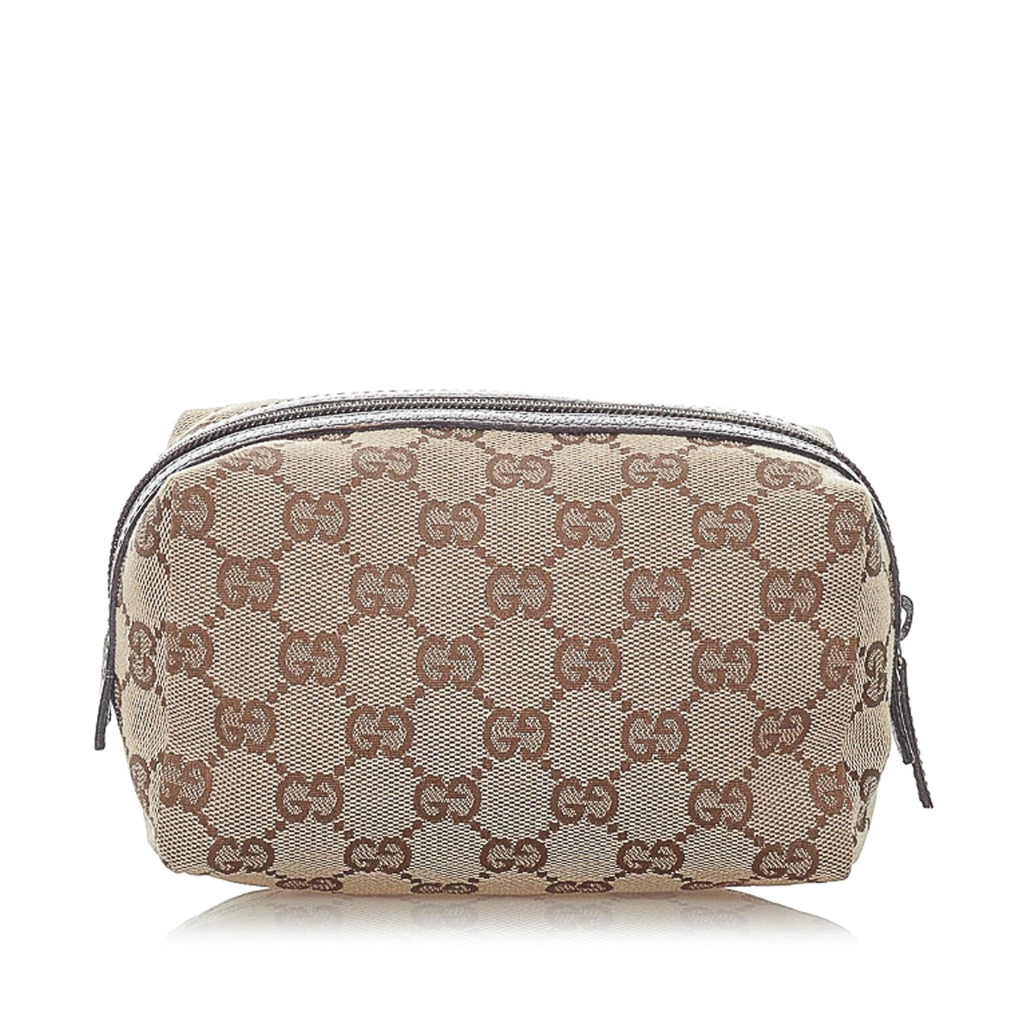 Gucci GG Cosmetic Pouch SHG Canvas Brown Handbag