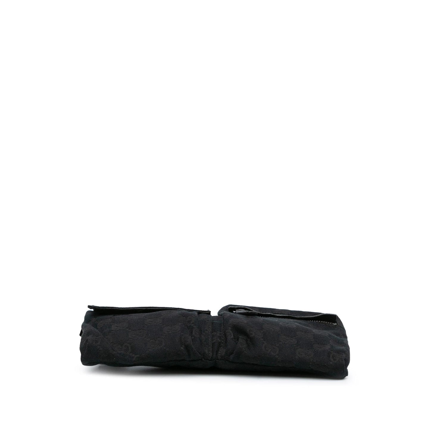 Gucci GG Double Pocket Belt Canvas Calf Black Accessory