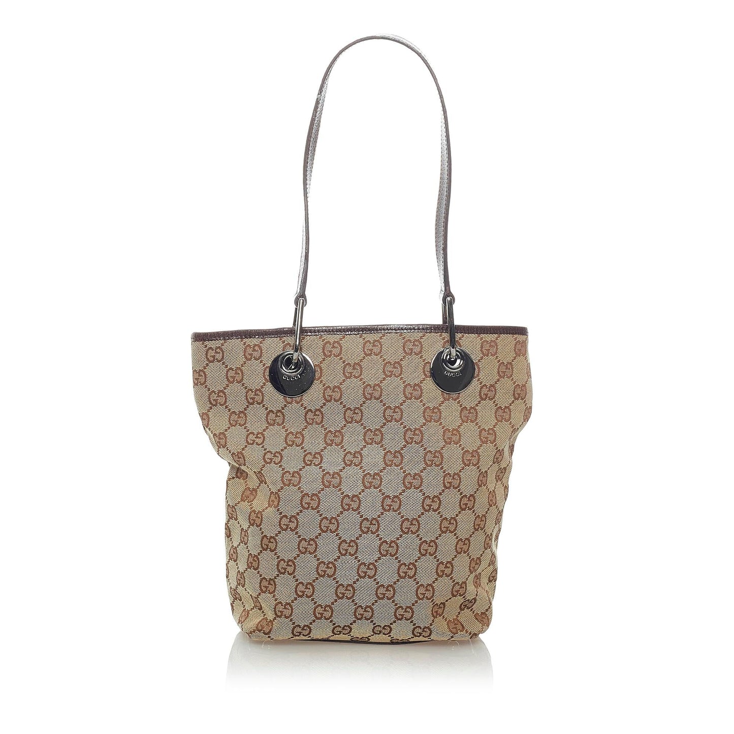Gucci GG Eclipse SHG Canvas Calf Brown Tote Bag