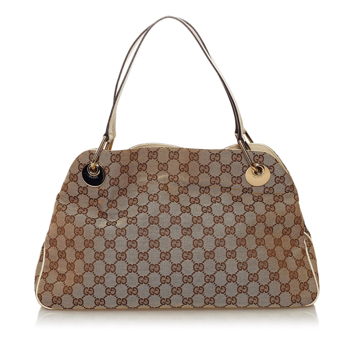 Gucci GG Eclipse SHG Canvas White Brown Tote Bag