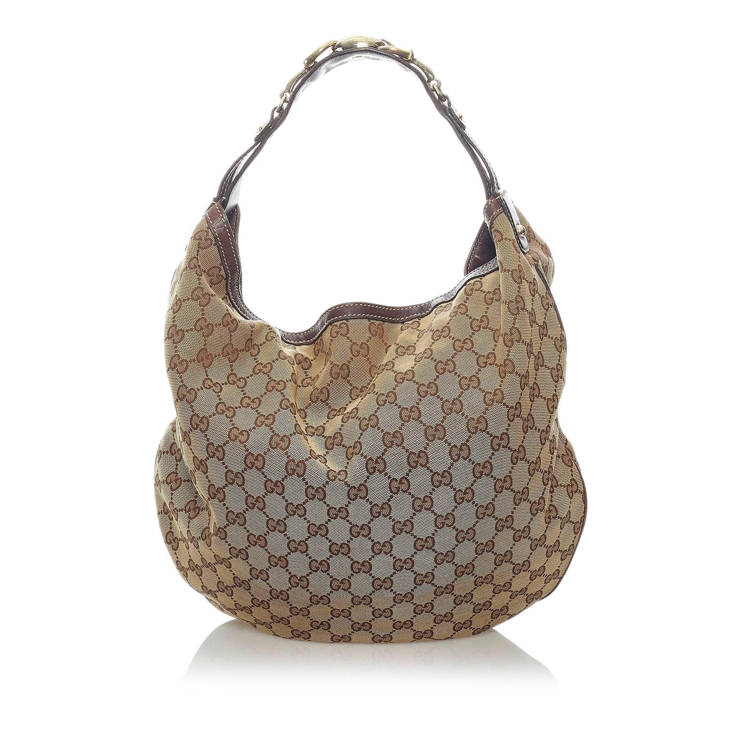 Gucci GG Horsebit SHG Canvas Brown Shoulder Bag Bag Shg
