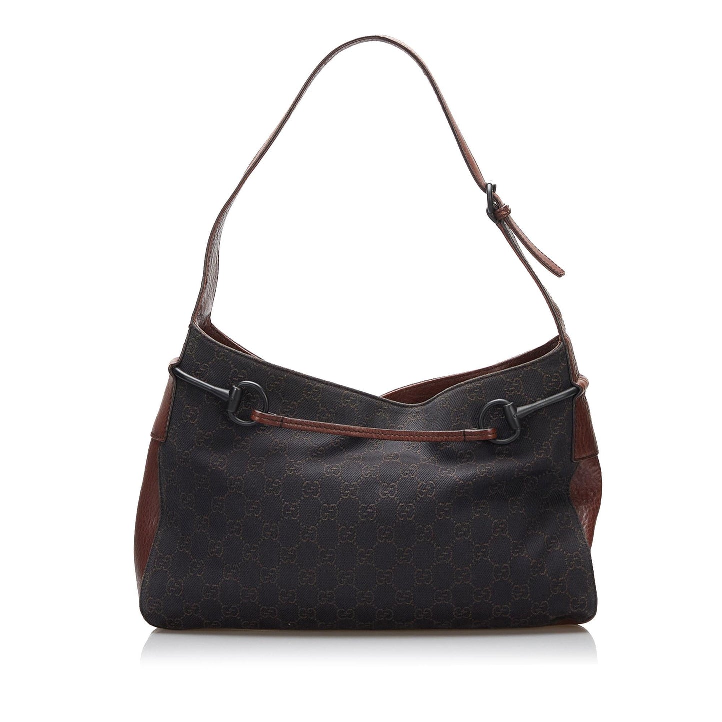 Gucci GG Horsebit SHG-JXZoIh Canvas Calf Brown Shoulder Bag