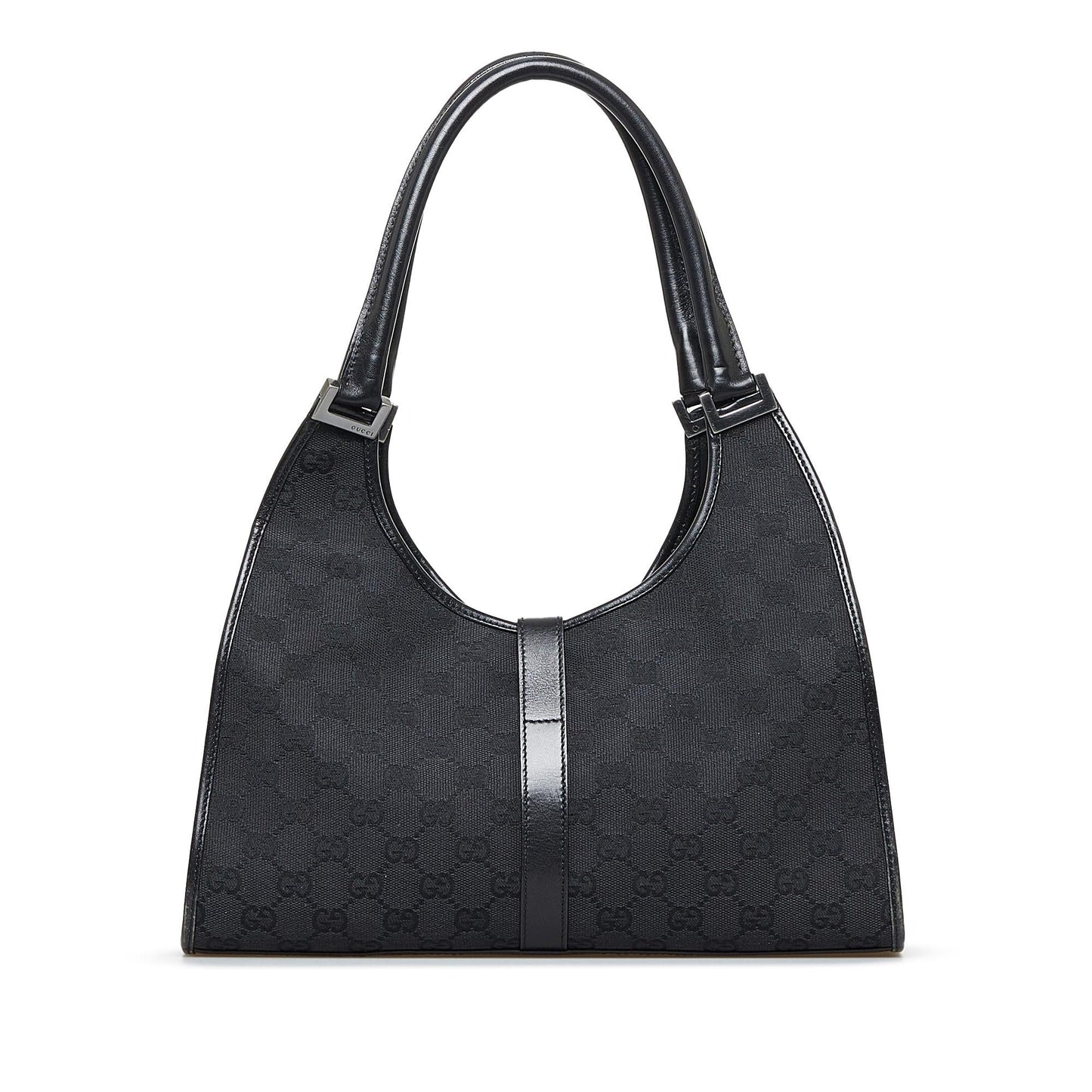 Gucci GG Jackie Bardot SHG-EeJrV5 Canvas Black Shoulder Bag