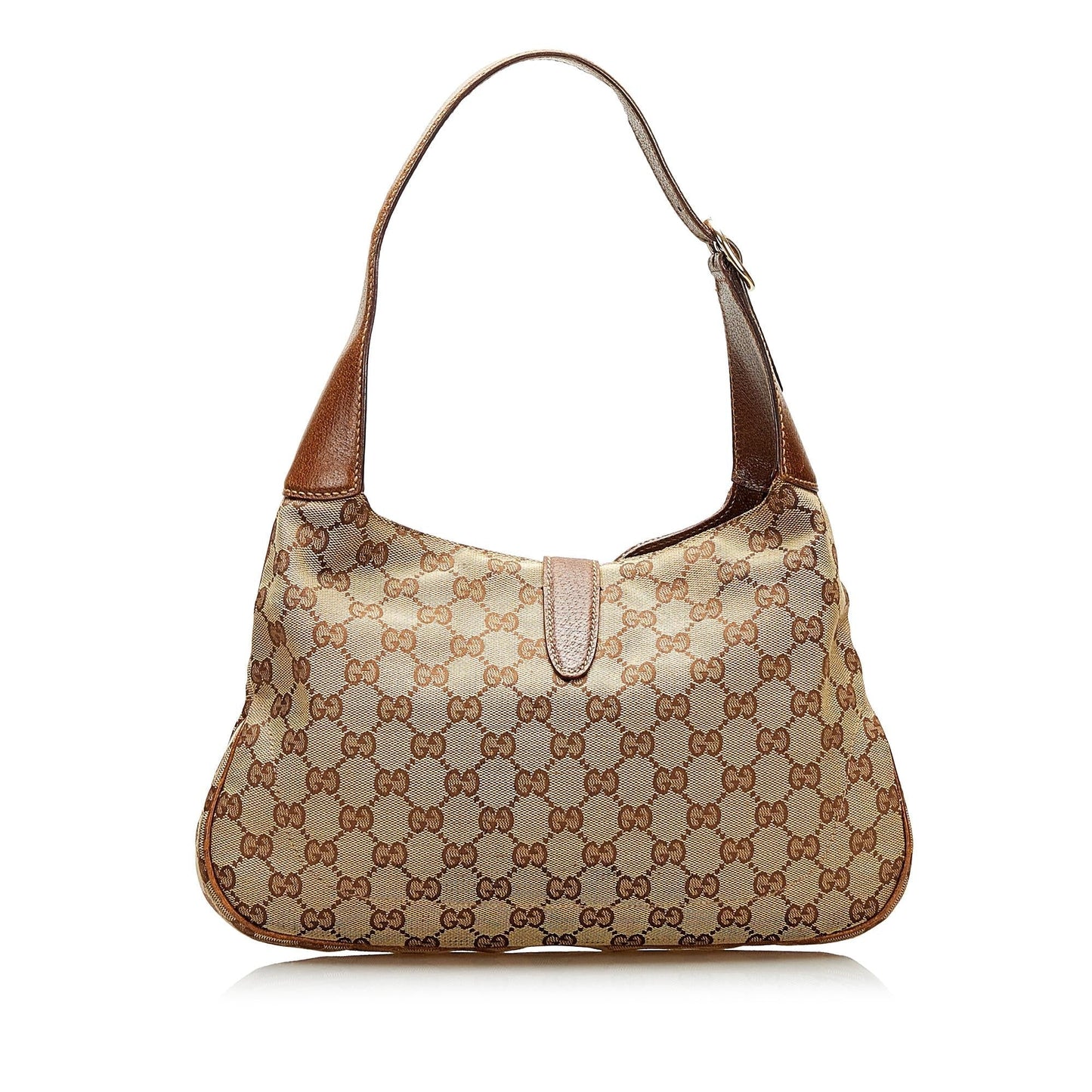Gucci GG Jackie O SHG Canvas Calf Brown Shoulder Bag