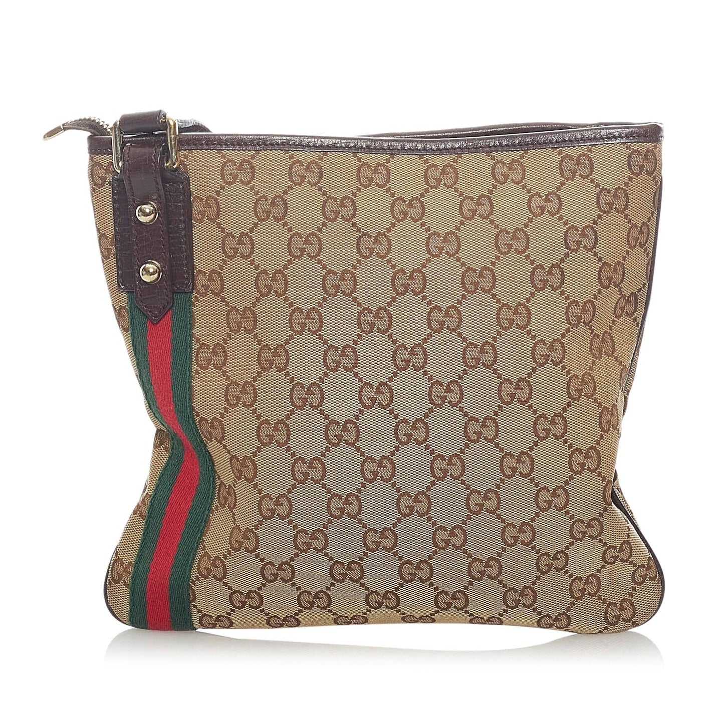 Gucci GG Jolicoeur SHG Canvas Calf Brown Crossbody Bag Bag Shg