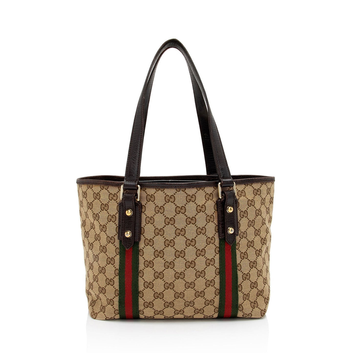 Gucci GG Jolicoeur SHF-U5hUpD Leather Canvas Nylon Brown Tote Bag