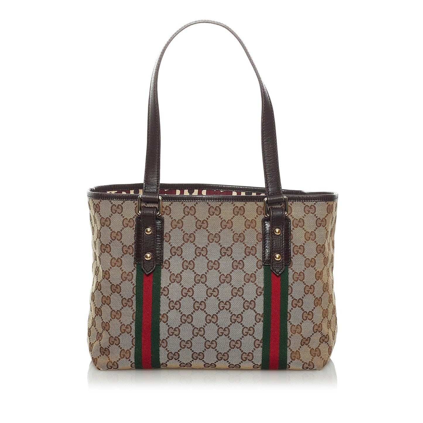 Gucci GG Jolicoeur SHG Canvas Brown Tote Bag Bag Shg