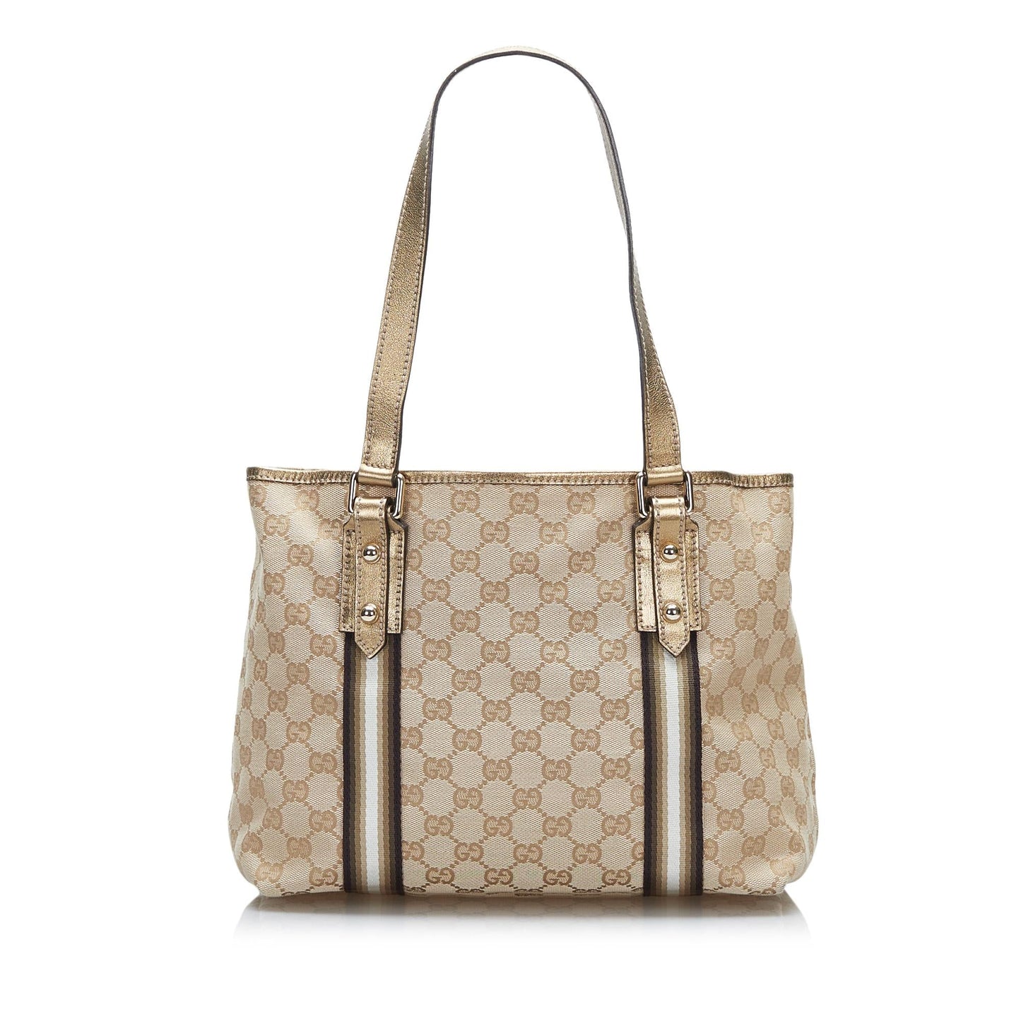 Gucci GG Jolicoeur SHG-lccp95 Canvas Brown Tote Bag