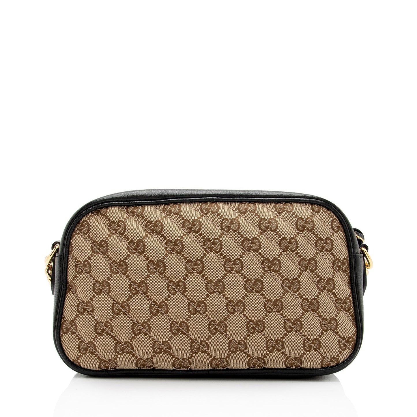 Gucci GG Marmont SHF-WOBoDJ Leather Canvas Black Beige Crossbody Bag