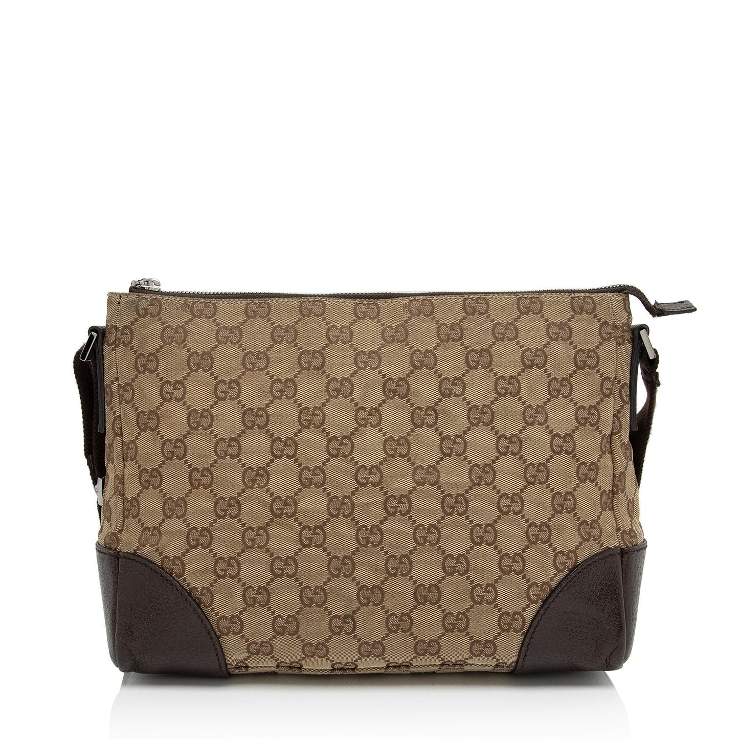 Gucci GG Messenger SHF-xVfo2X Leather Canvas Nylon Brown Shoulder Bag