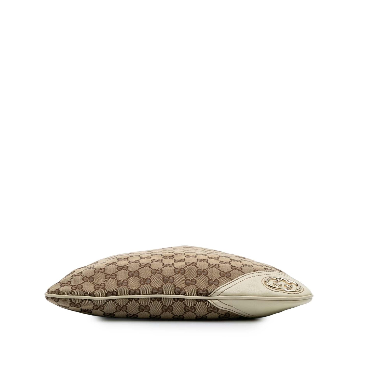 Gucci GG New Britt Canvas Calf White Brown Shoulder Bag
