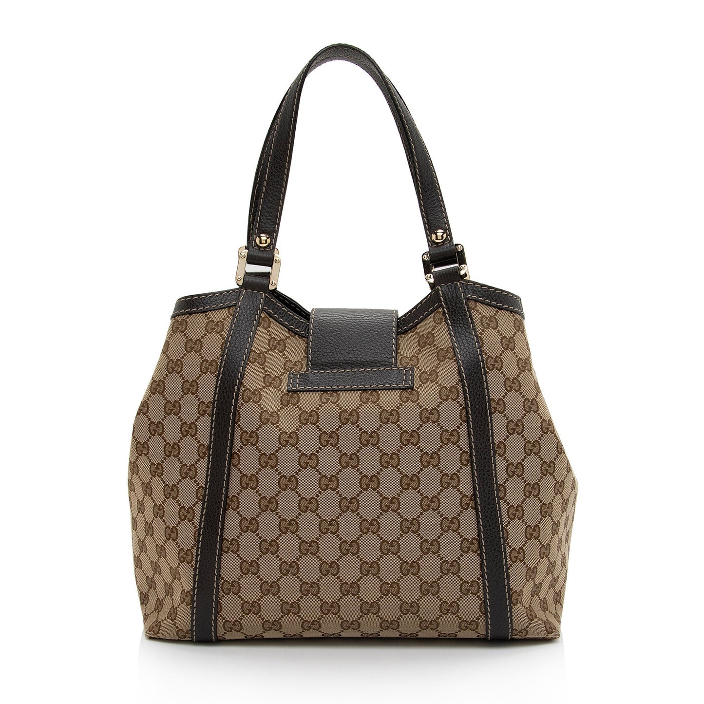Gucci GG New Ladies SHF-XsTwnH Leather Canvas Brown Beige Tote Bag