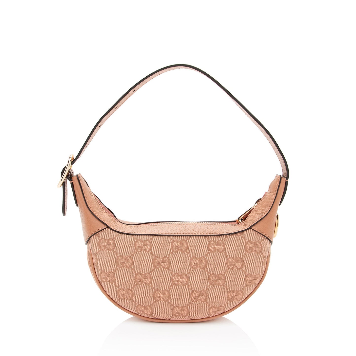 Gucci GG Ophidia Half Moon SHF-1rDKVw Leather Canvas Pink Mini Shoulder Bag