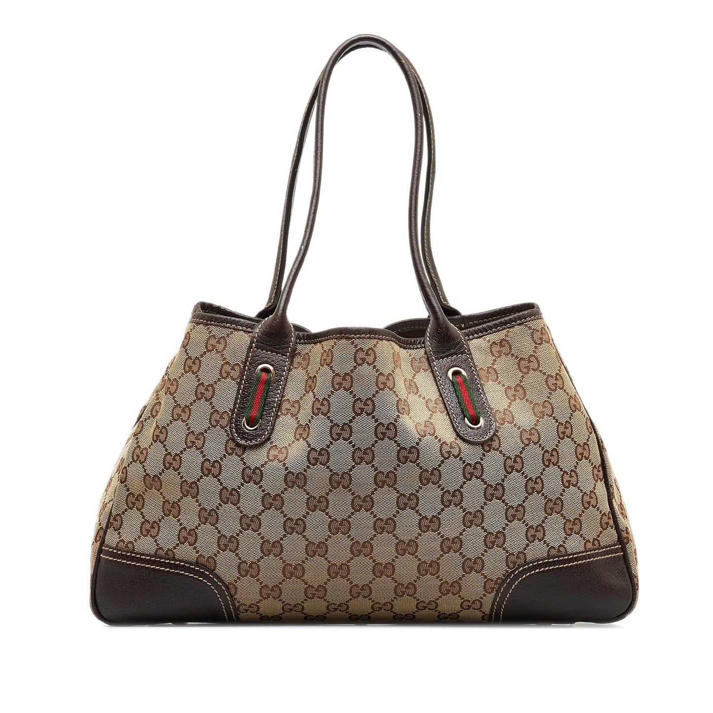 Gucci GG Princy SHG-YVgG4K Canvas Calf Brown Tote Bag