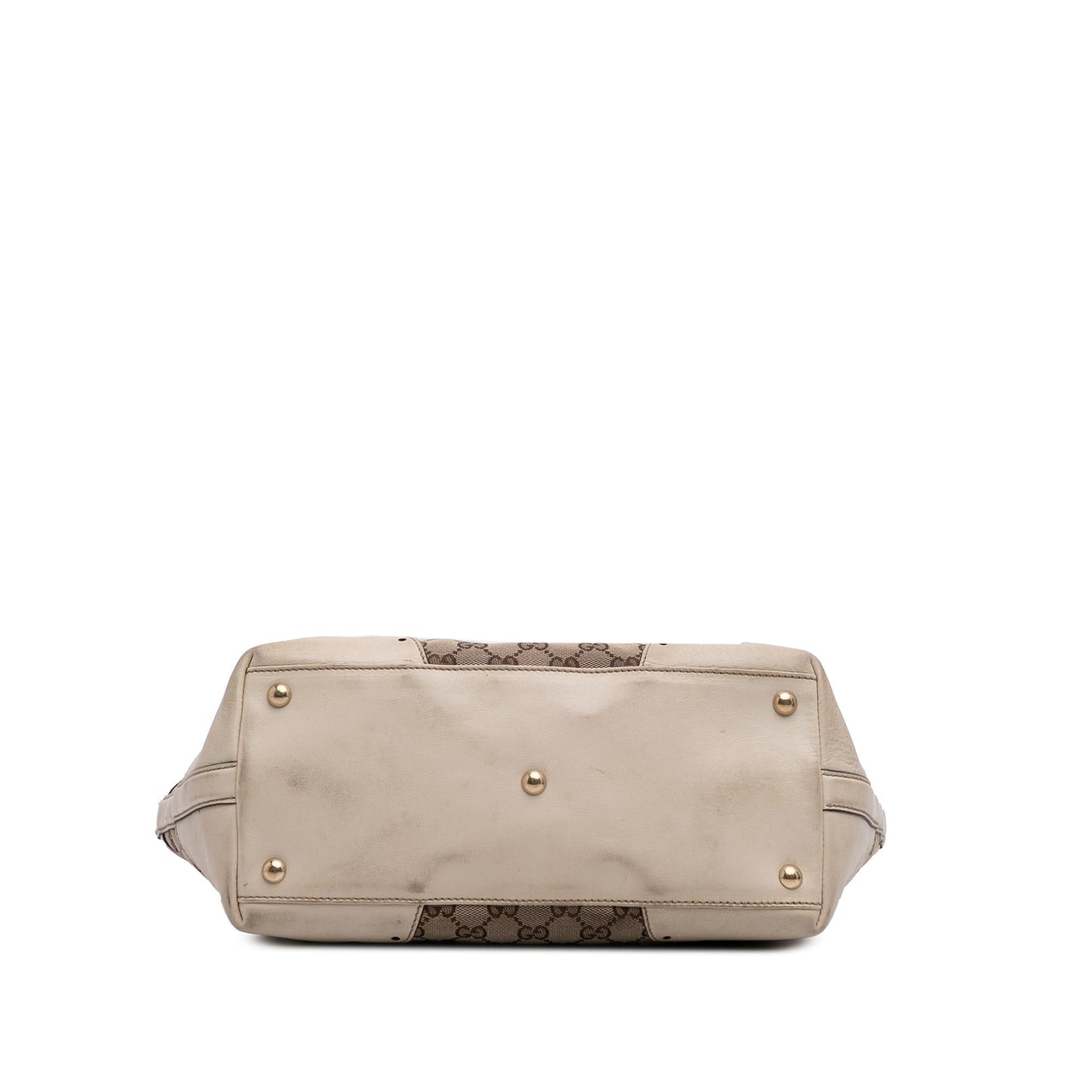 Gucci GG Punch Canvas Calf Brown Tote Bag