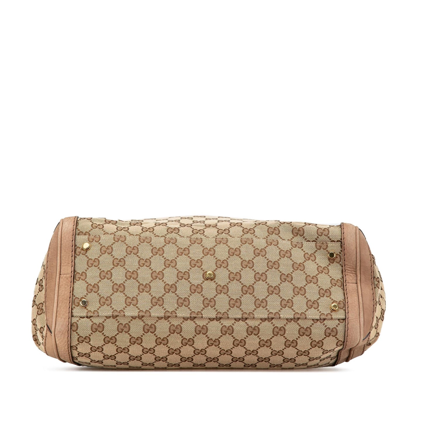 Gucci GG Running Canvas Calf Brown Tote Bag