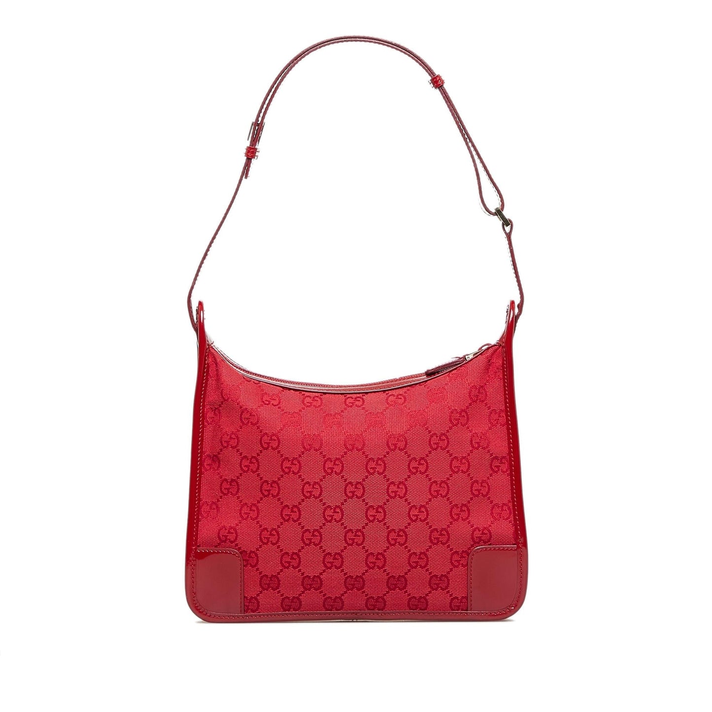 Gucci GG SHG-yh7Jmf Leather Canvas Patent Red Shoulder Bag