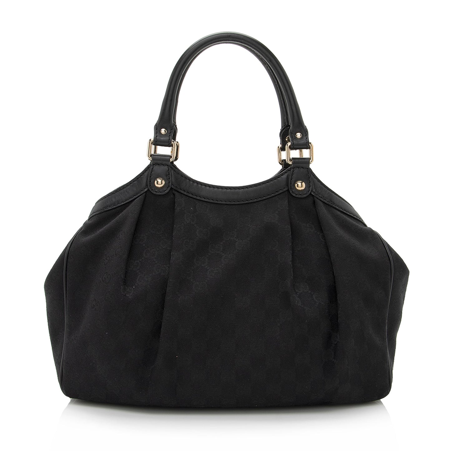 Gucci GG Sukey SHF Leather Canvas Black Medium Tote Bag