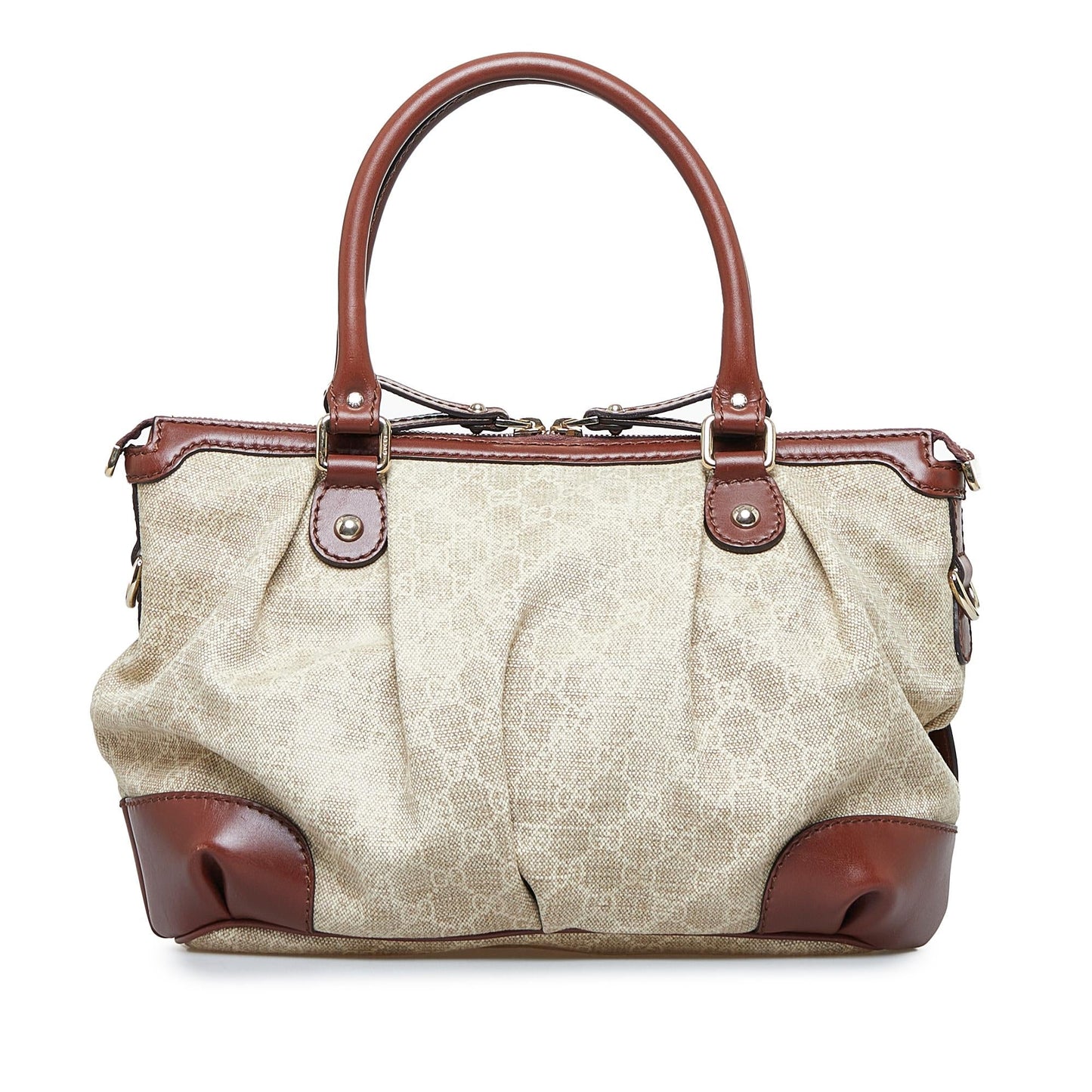 Gucci GG Sukey SHG-M2Kzun Canvas Brown Satchel Bag