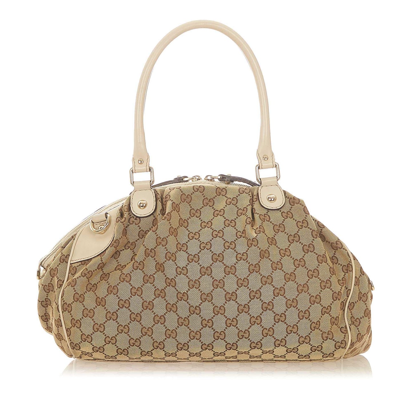 Gucci GG Sukey SHG Canvas White Brown Tote Bag 10