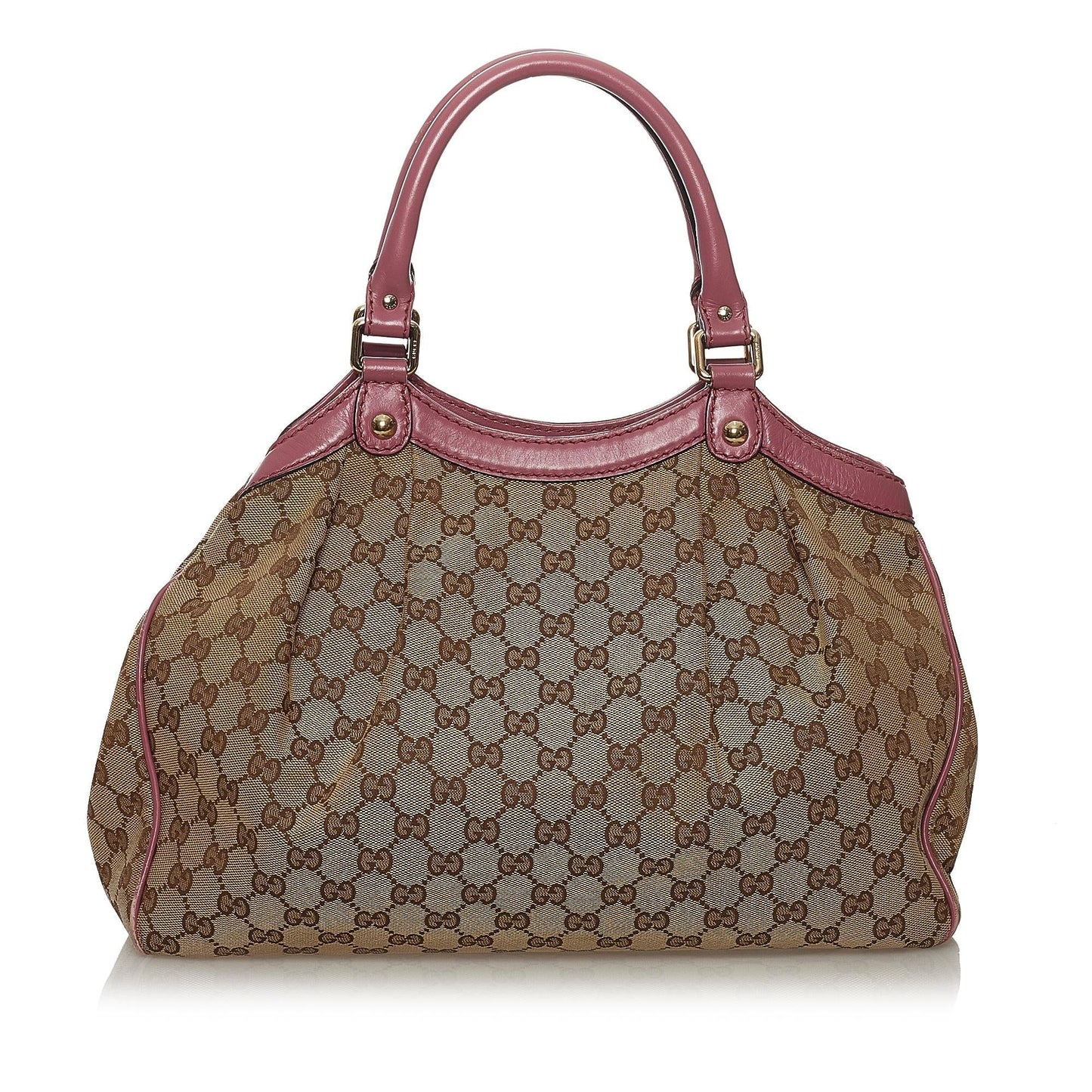 Gucci GG Sukey SHG Canvas Brown Pink Tote Bag