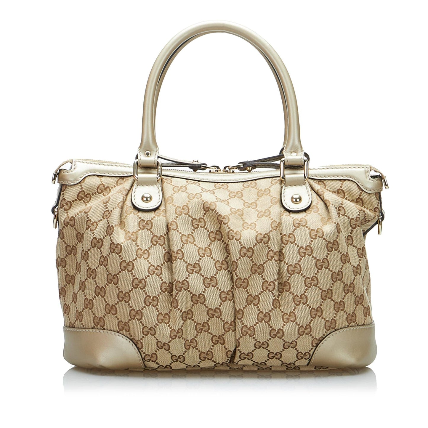 Gucci GG Sukey SHG-5XQ8oh Canvas Brown Satchel Bag