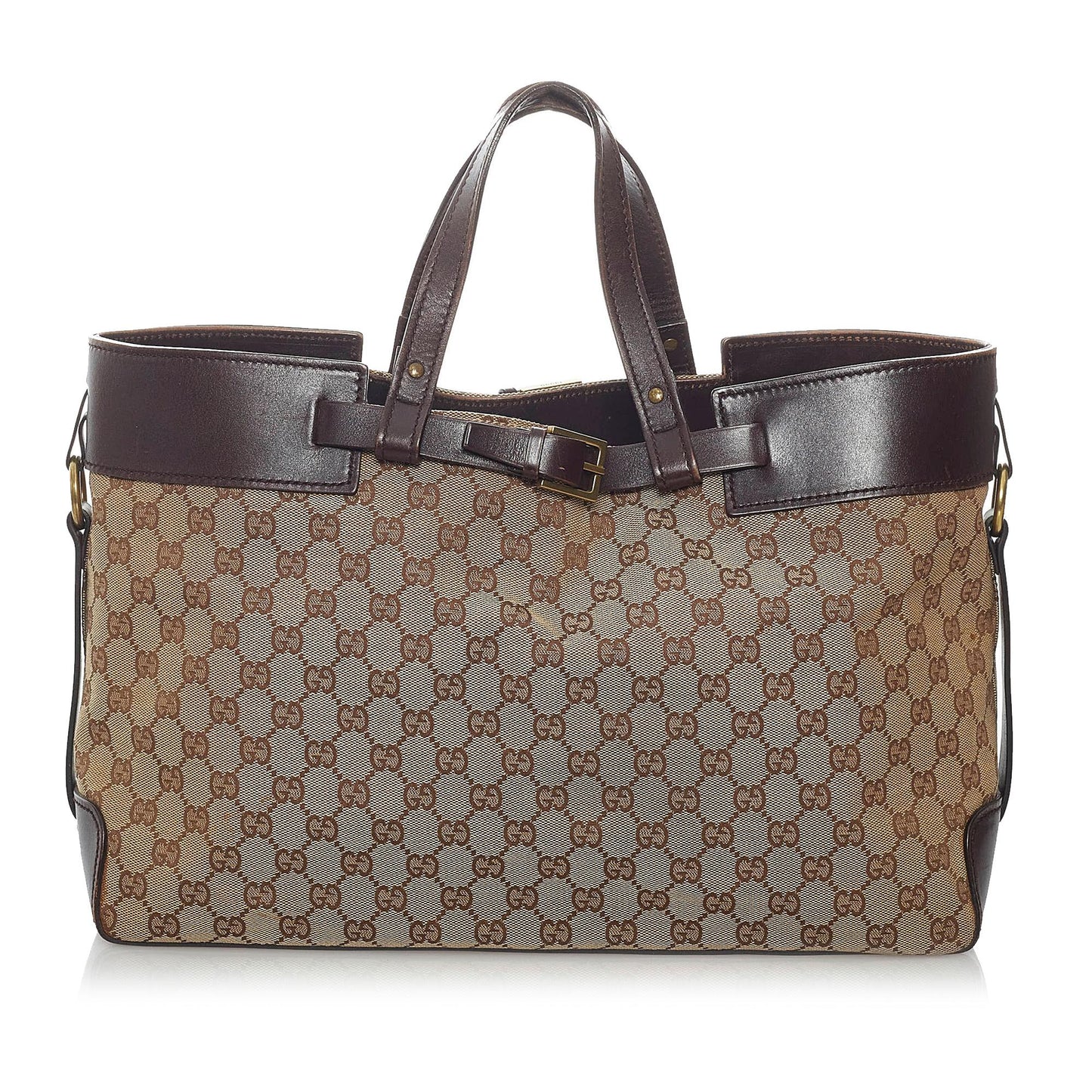 Gucci GG SHG Canvas Brown Tote Bag 28