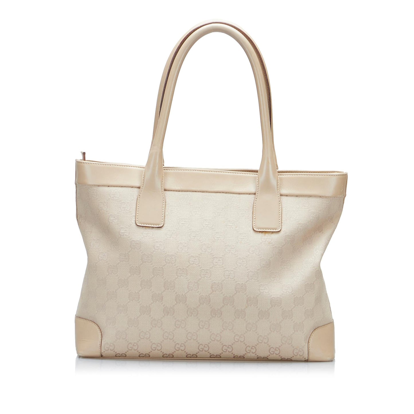 Gucci GG SHG-DYG1ik Canvas Calf Brown Tote Bag