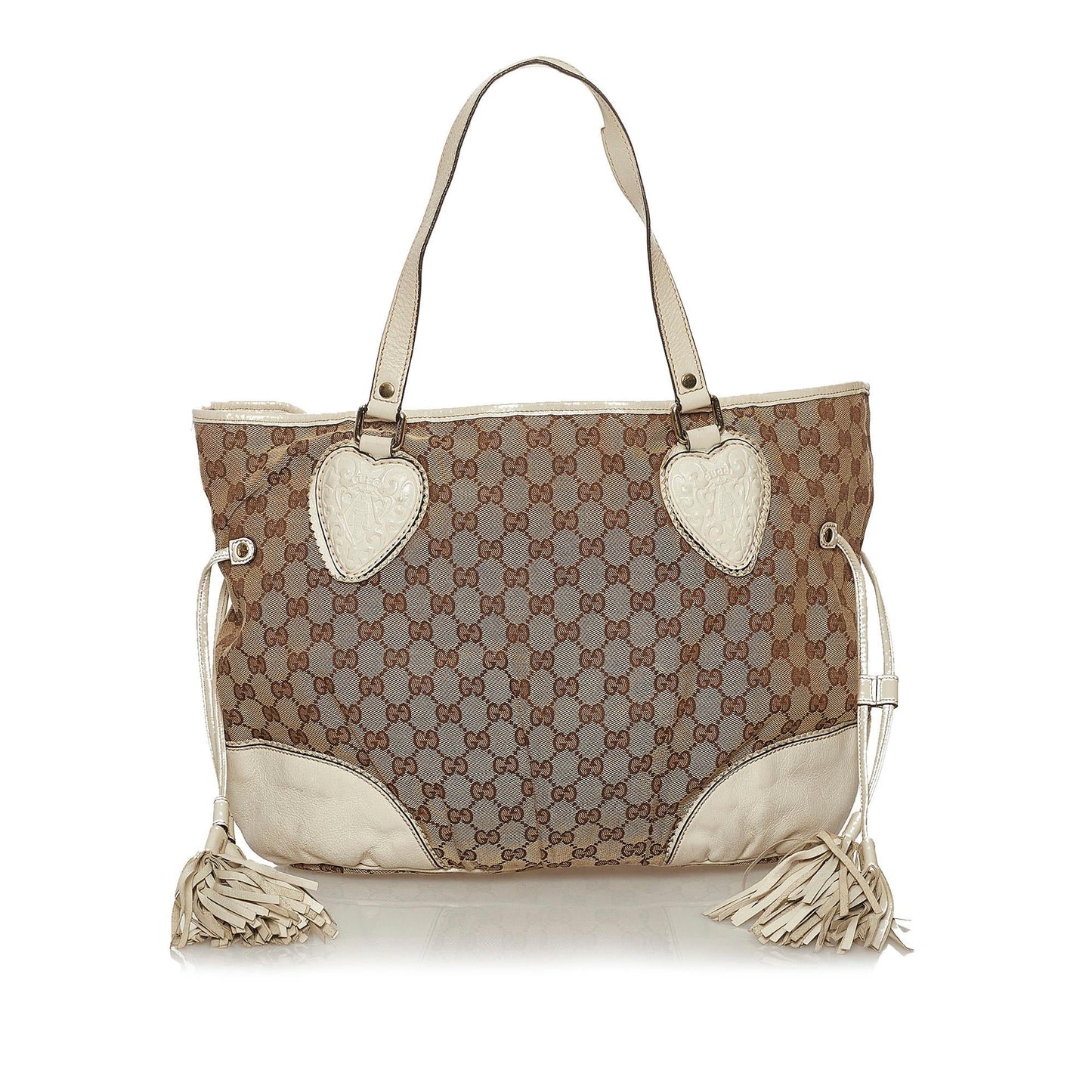 Gucci GG Tribeca SHG Canvas White Brown Shoulder Bag