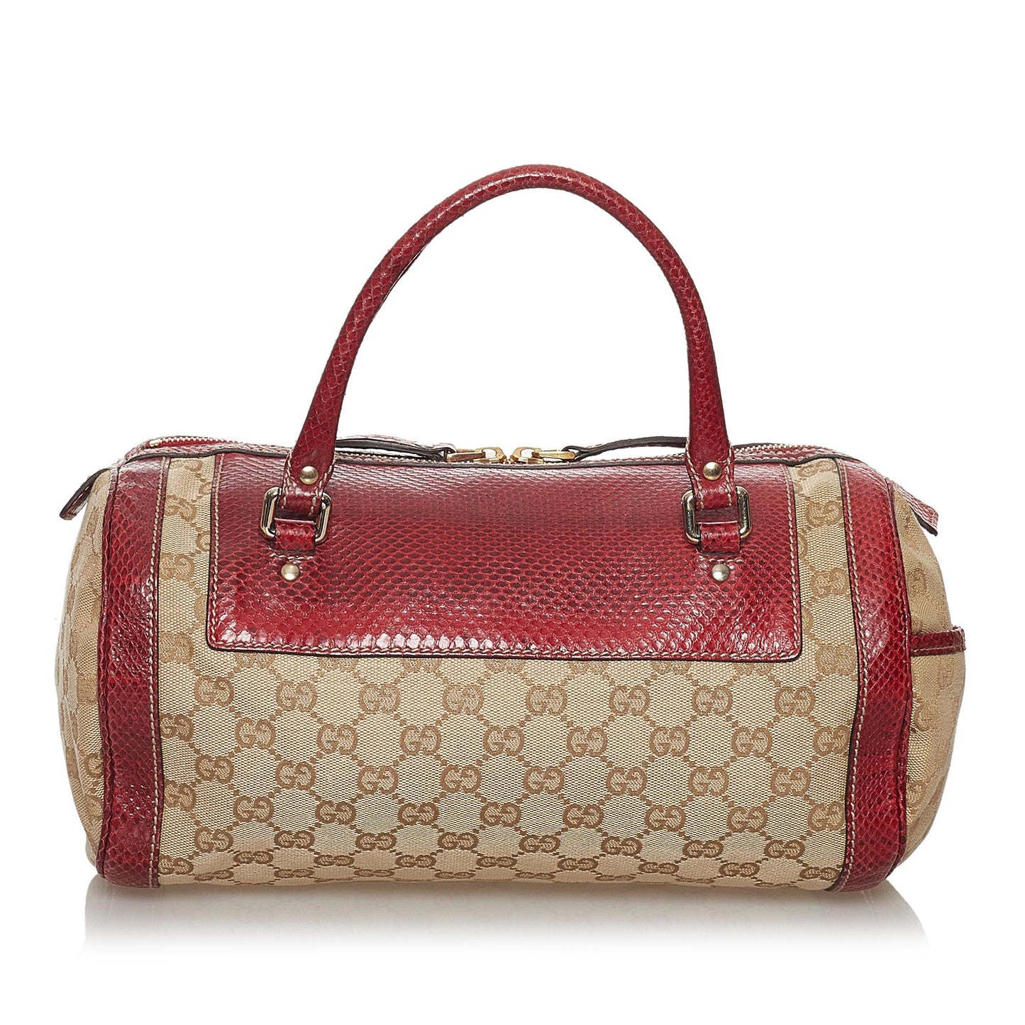 Gucci GG Trophy SHG Canvas Brown Red Satchel Bag