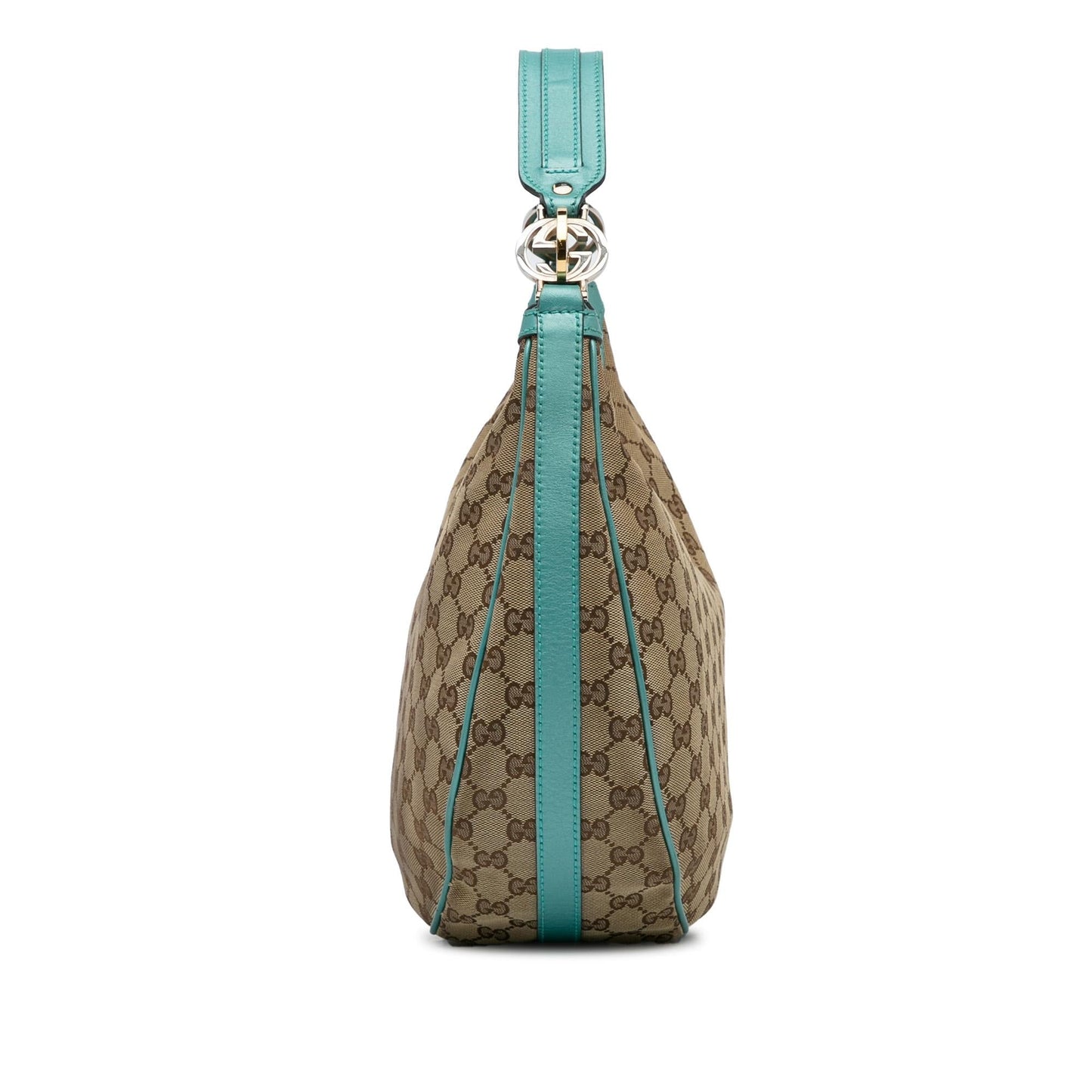 Gucci GG Twins SHG-60vfSW Canvas Calf Brown Shoulder Bag