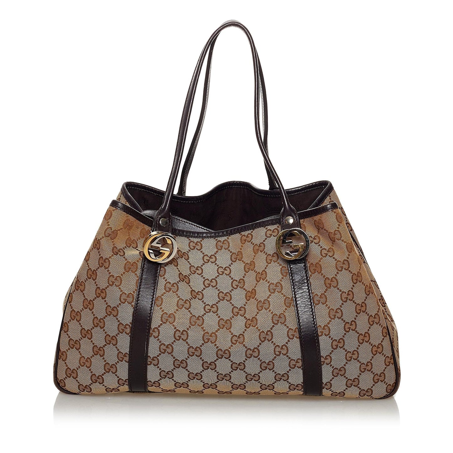 Gucci GG Twins SHG Canvas Calf Black Brown Shoulder Bag