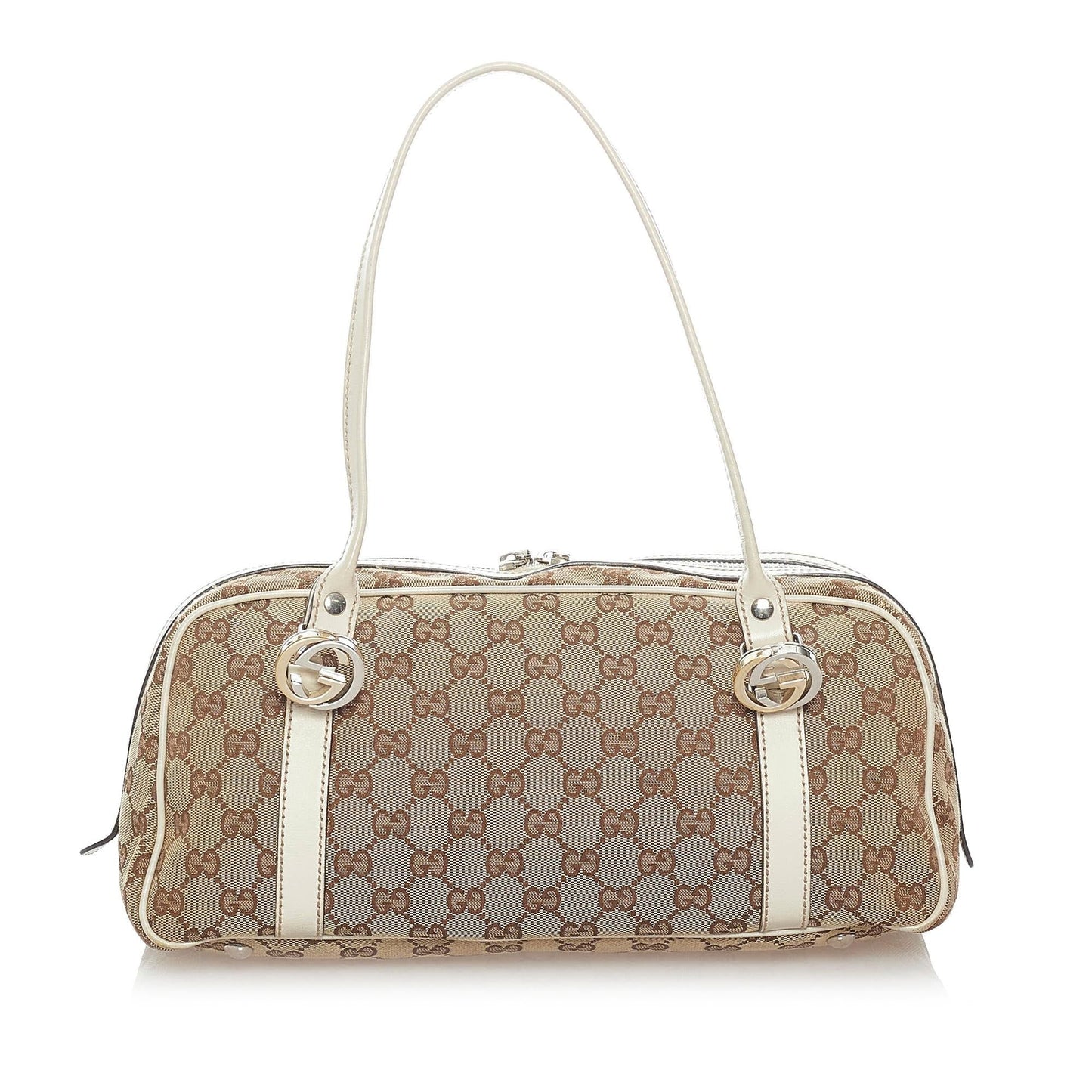 Gucci GG Twins SHG Canvas White Brown Shoulder Bag