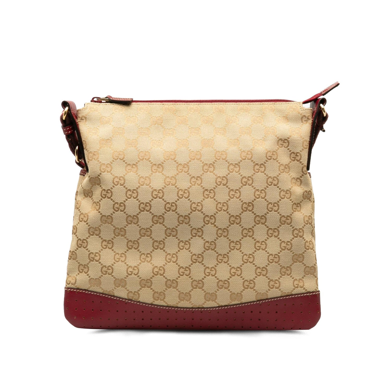 Gucci GG Web SHG-6C15R6 Canvas Calf Brown Crossbody Bag