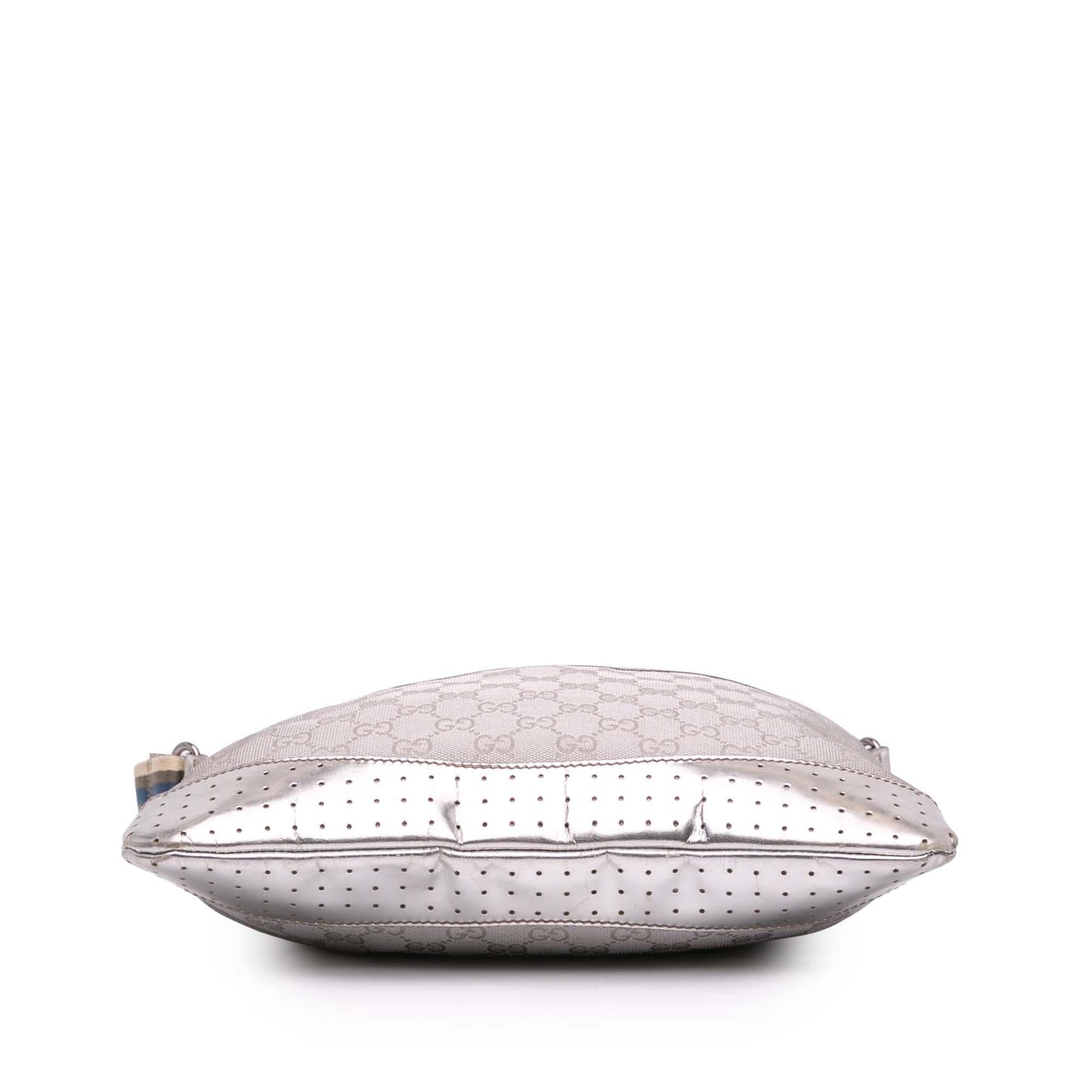 Gucci GG Web Canvas Silver Crossbody Bag