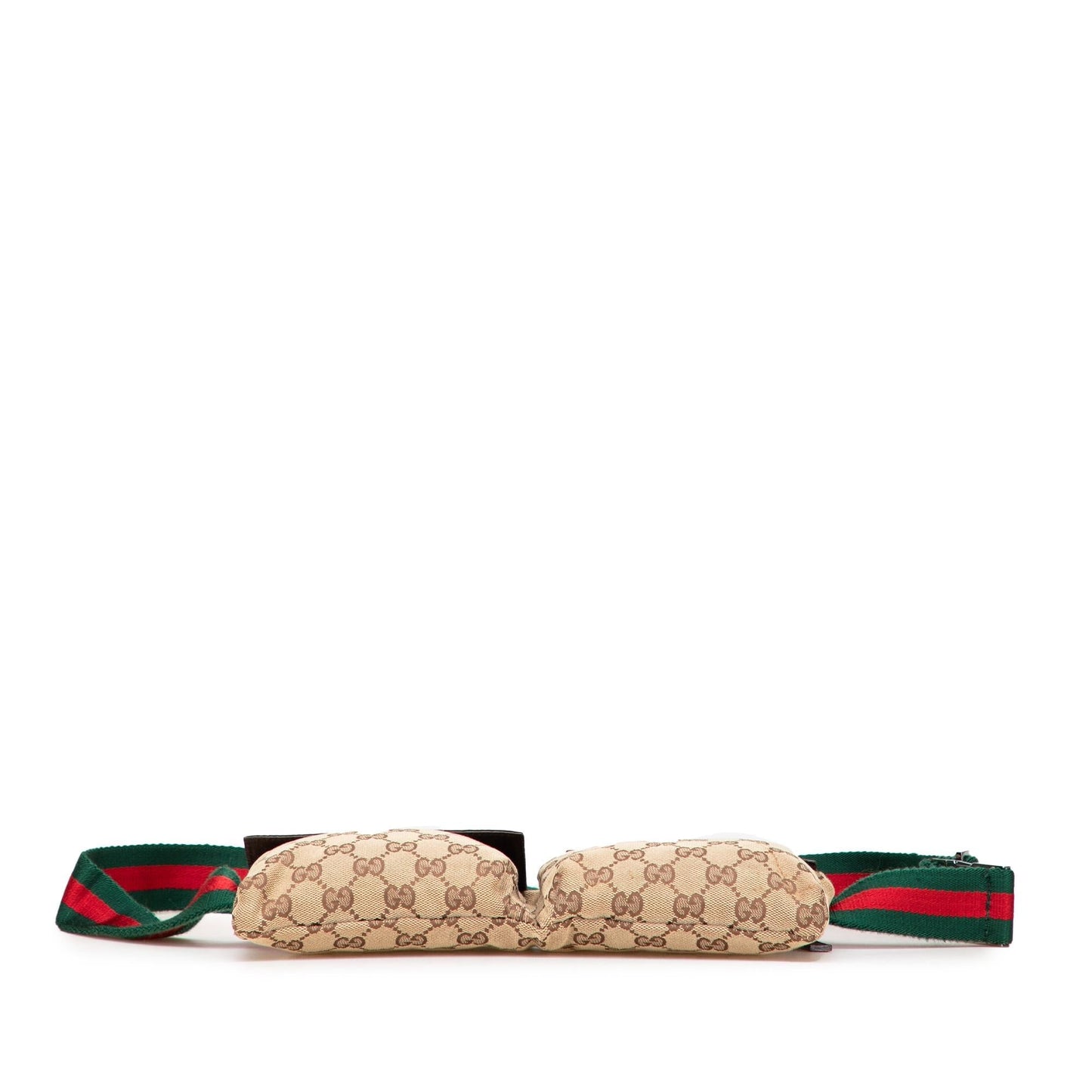 Gucci GG Web Double Pocket Belt Canvas Brown Accessory Bag 10
